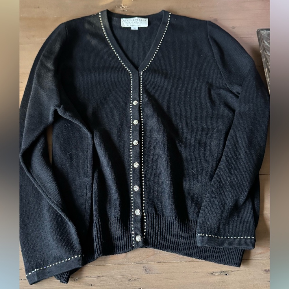St. John evening cardigan with crystal rhinestones